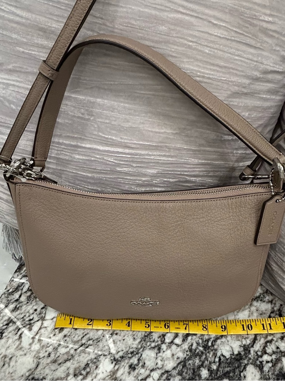 Coach Pebble Leather Crossbody Bag in Taupe - Picture 3 of 13